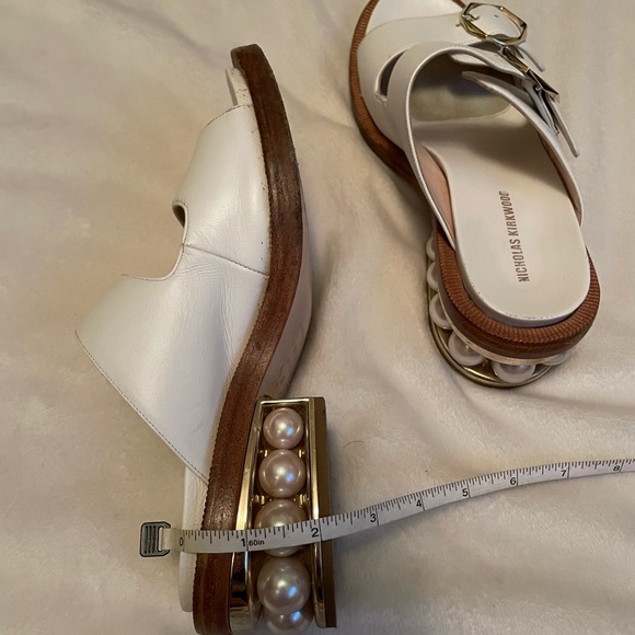 Beautiful Nicholas Kirkwood slip-on Sandals with pearl heel. Made in Italy - Picture 11 of 15